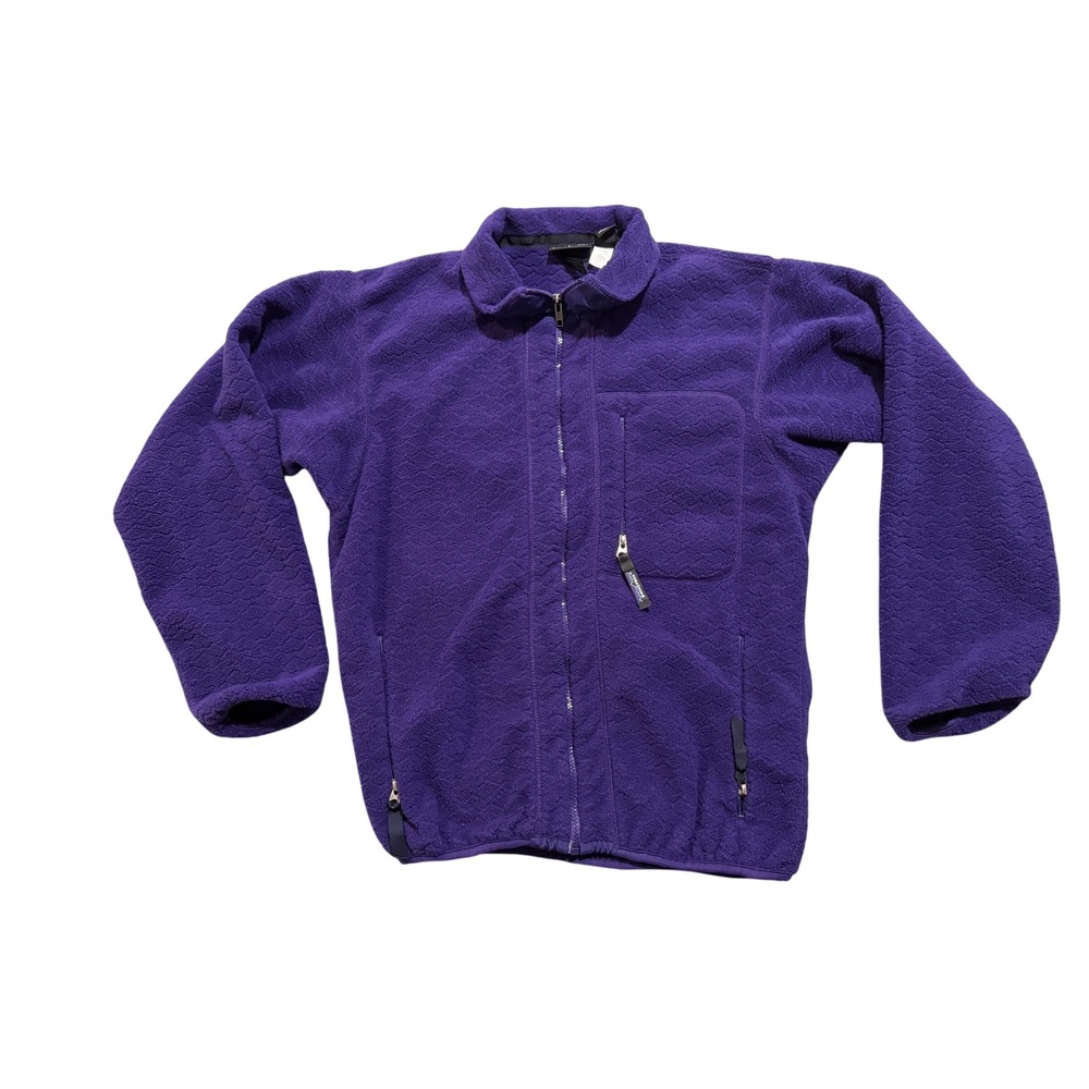 Patagonia Synchilla Fleece Jacket Womens M Purple Full Zip Textured USA MADE